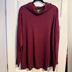 Women's Burgundy Cowl neck  Sweater